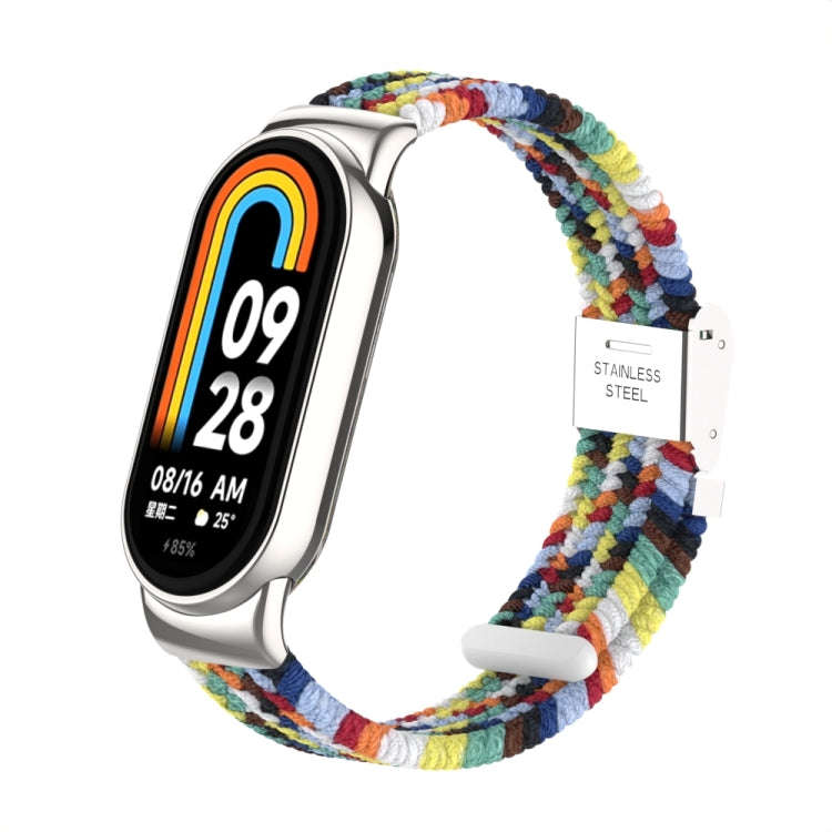 For Xiaomi Mi Band 8 / 8 NFC Metal Head + Nylon Braided Steel Buckle Watch Band(Color)