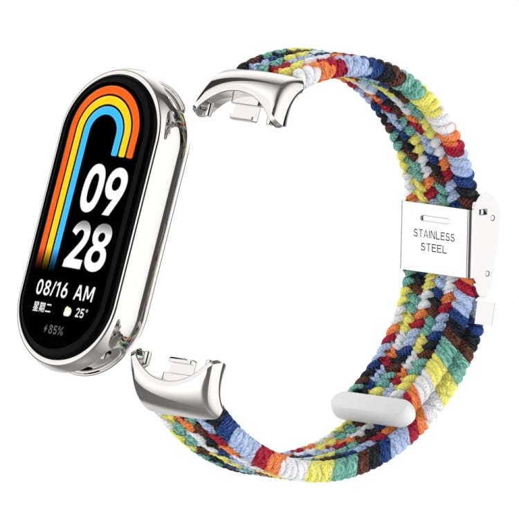 For Xiaomi Mi Band 8 / 8 NFC Metal Head + Nylon Braided Steel Buckle Watch Band(Color)