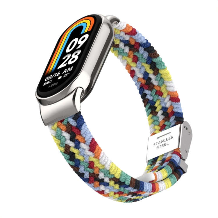 For Xiaomi Mi Band 8 / 8 NFC Metal Head + Nylon Braided Steel Buckle Watch Band(Color)