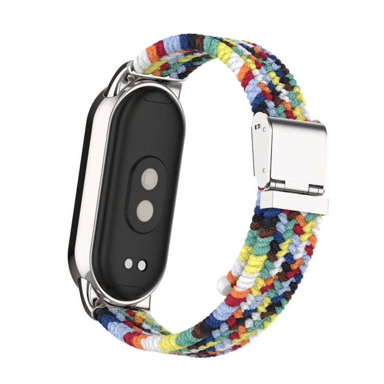 For Xiaomi Mi Band 8 / 8 NFC Metal Head + Nylon Braided Steel Buckle Watch Band(Color)