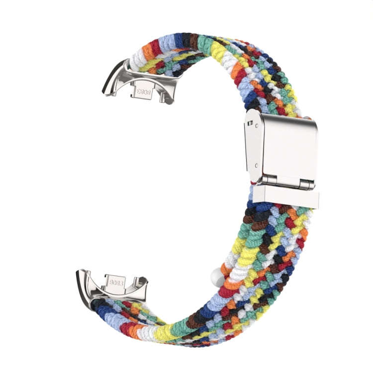 For Xiaomi Mi Band 8 / 8 NFC Metal Head + Nylon Braided Steel Buckle Watch Band(Color)