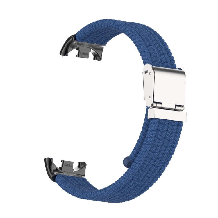 For Xiaomi Mi Band 8 / 8 NFC Metal Head + Nylon Braided Steel Buckle Watch Band(Cold Blue)