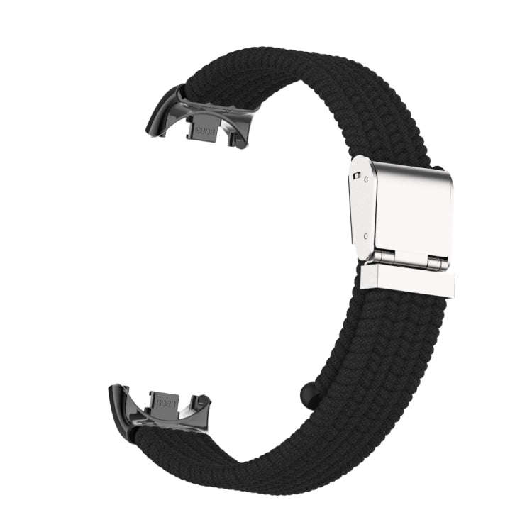 For Xiaomi Mi Band 8 / 8 NFC Metal Head + Nylon Braided Steel Buckle Watch Band(Black)