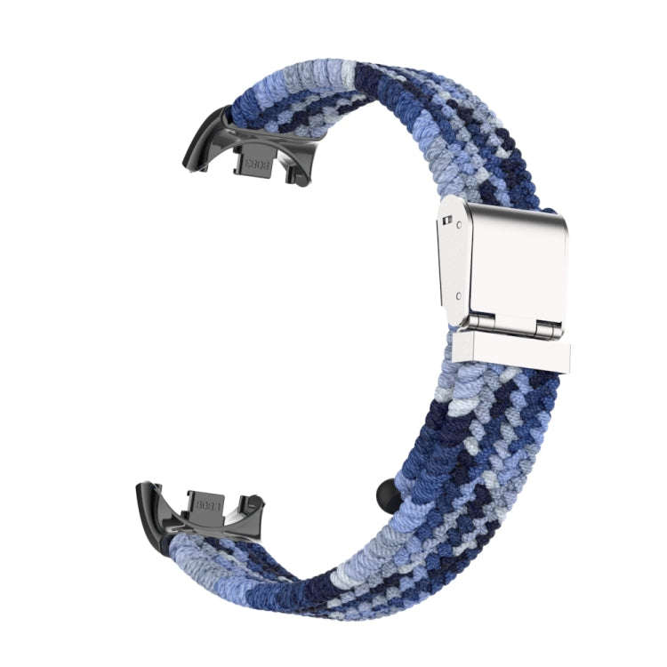 For Xiaomi Mi Band 8 / 8 NFC Metal Head + Nylon Braided Steel Buckle Watch Band(Navy Blue)