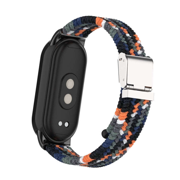 For Xiaomi Mi Band 8 / 8 NFC Metal Head + Nylon Braided Steel Buckle Watch Band(Denim)