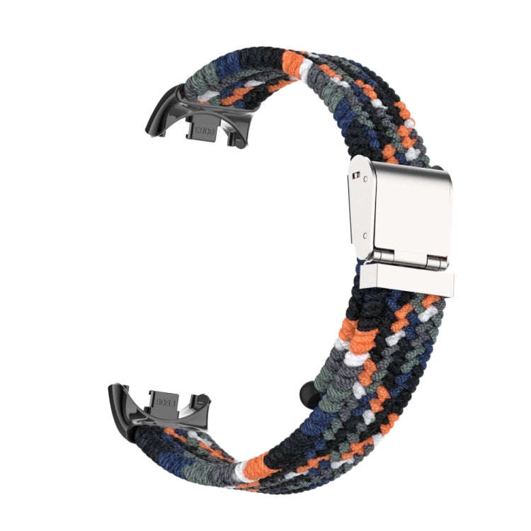 For Xiaomi Mi Band 8 / 8 NFC Metal Head + Nylon Braided Steel Buckle Watch Band(Denim)