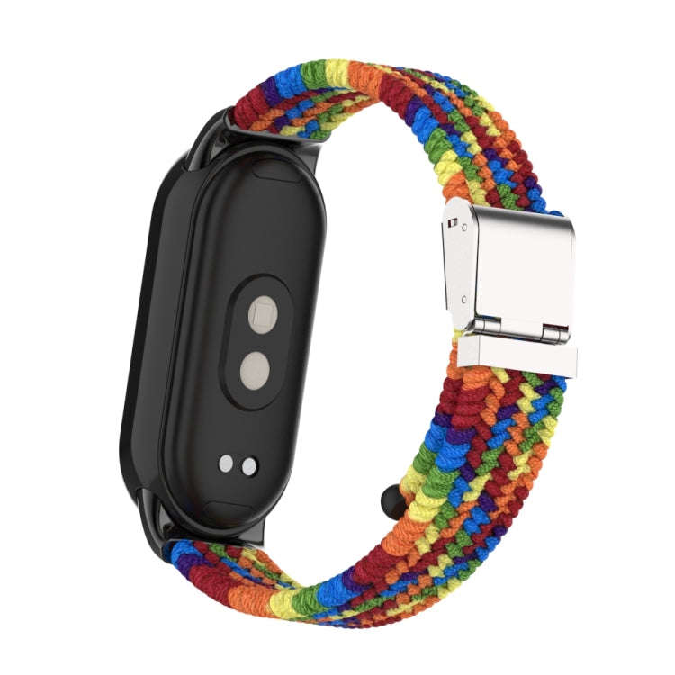 For Xiaomi Mi Band 8 / 8 NFC Metal Head + Nylon Braided Steel Buckle Watch Band(Colorful)