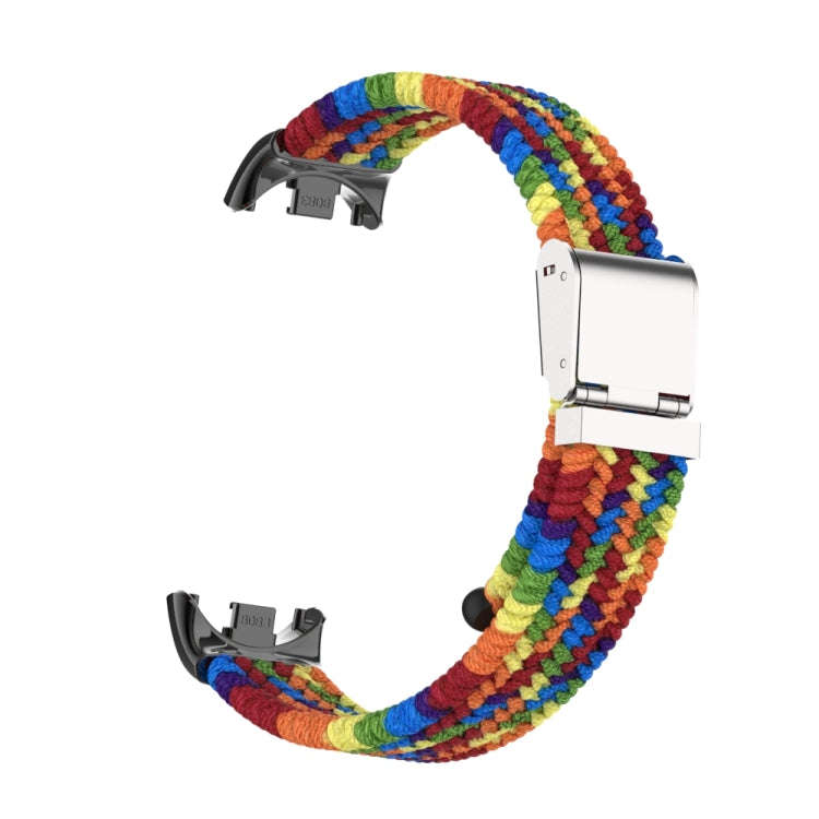 For Xiaomi Mi Band 8 / 8 NFC Metal Head + Nylon Braided Steel Buckle Watch Band(Colorful)
