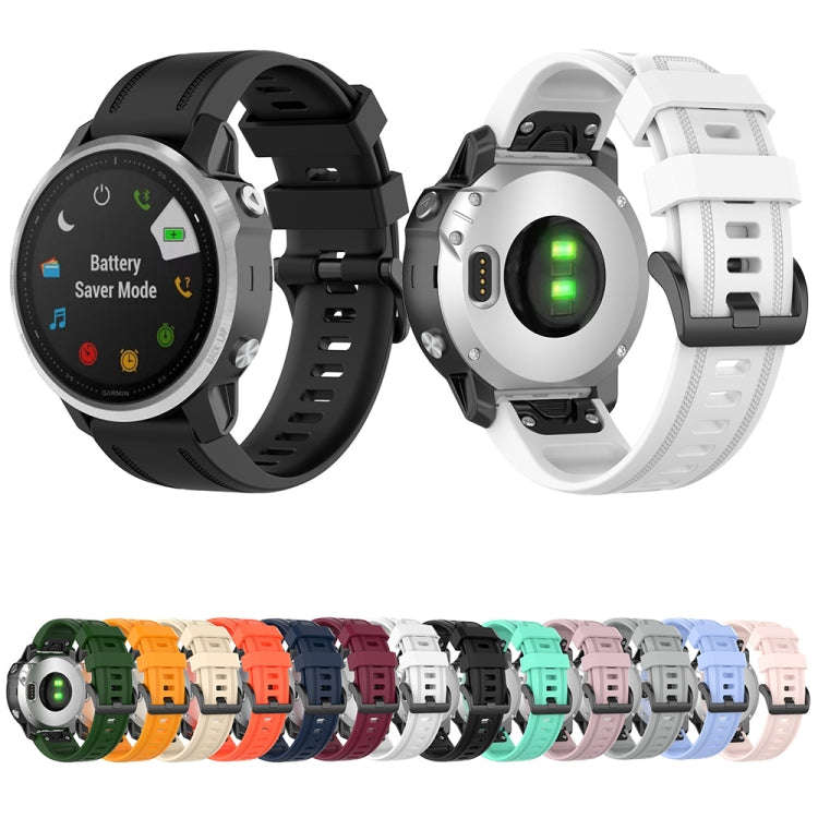 For Garmin Fenix 7S Pro 42mm Pure Color Silicone Watch Band(Blue)