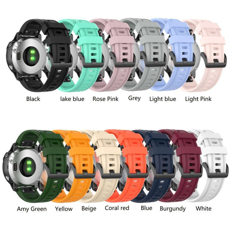 For Garmin Fenix 7S Pro 42mm Pure Color Silicone Watch Band(Blue)