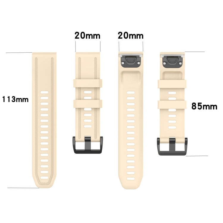 For Garmin Fenix 7S Pro 42mm Pure Color Silicone Watch Band(Blue)