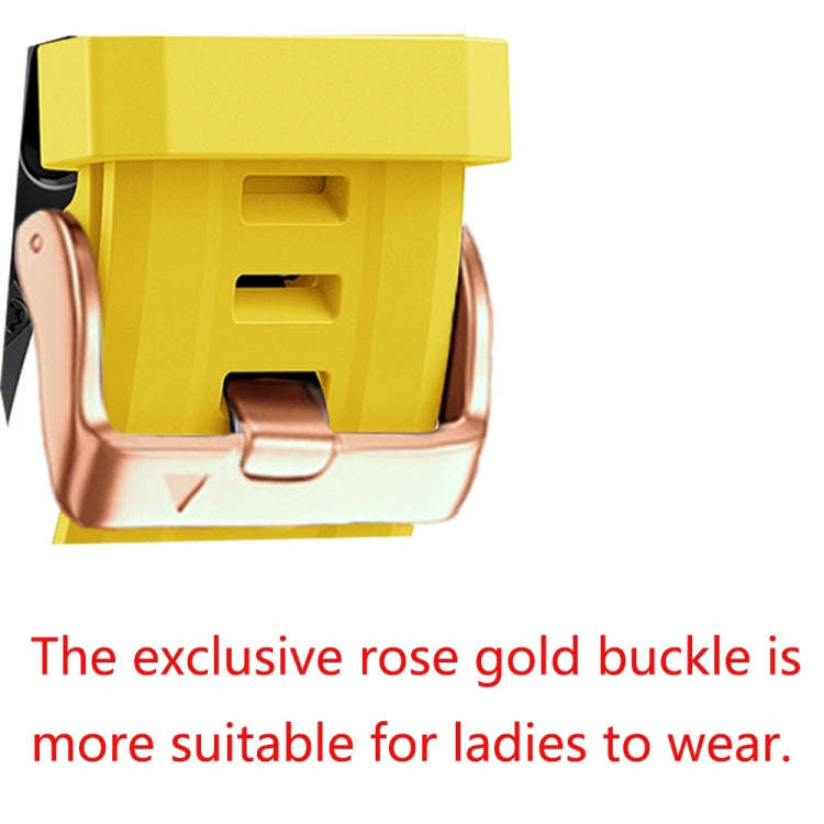 For Garmin Epix Pro 42mm Rose Gold Buckle Silicone Watch Band(Yellow)