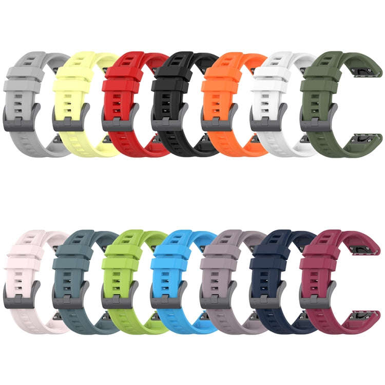 For Garmin Fenix 7S Pro 42mm Solid Color Silicone Watch Band(Blue)
