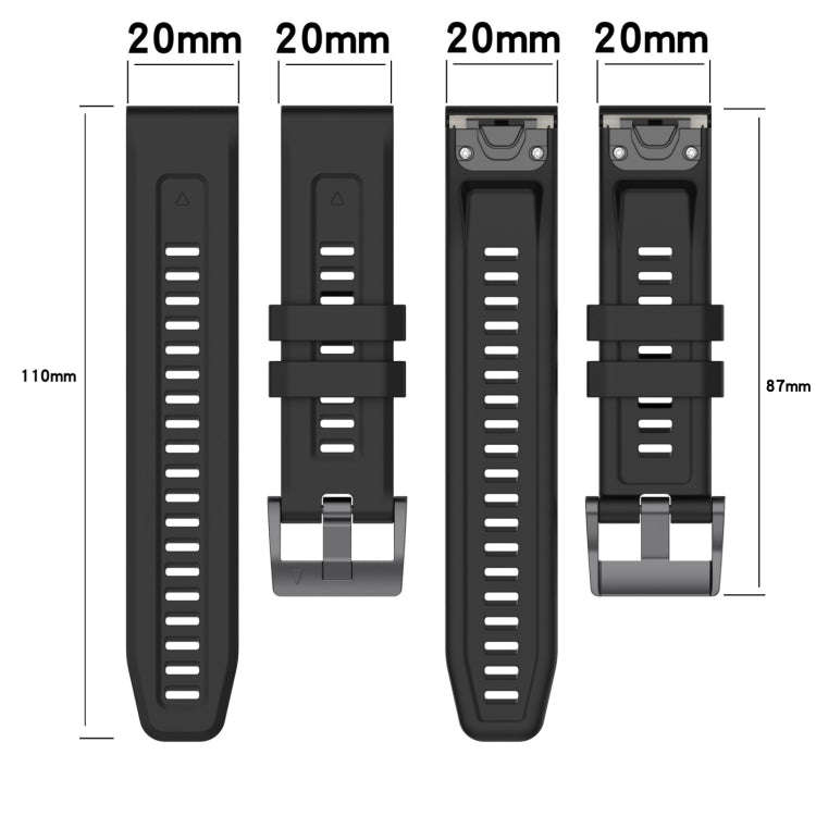 For Garmin Fenix 7S Pro 42mm Solid Color Silicone Watch Band(Wine Red)