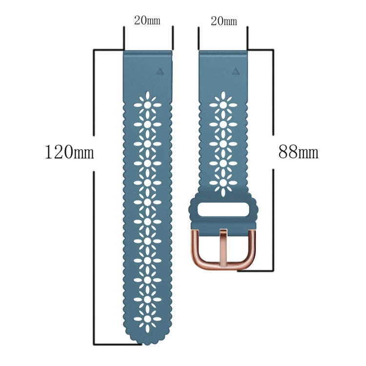 For Garmin Epix Pro 42mm Lady Lace Punch Silicone Watch Band(Lake Blue)