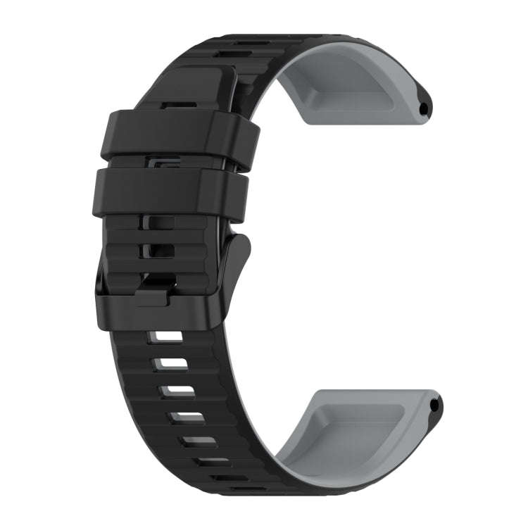 For Garmin Instinct 2 Solar Sports Mixing Color Silicone Watch Band(Black+Grey)