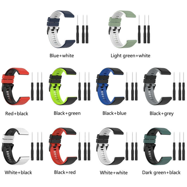 For Garmin Instinct 2 Solar Sports Mixing Color Silicone Watch Band(Black+Grey)
