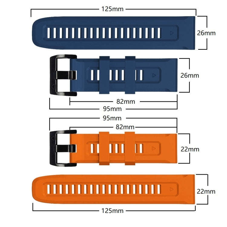 For Garmin Instinct 2 Solar Sport Pure Color Silicone Watch Band(Dark Blue)