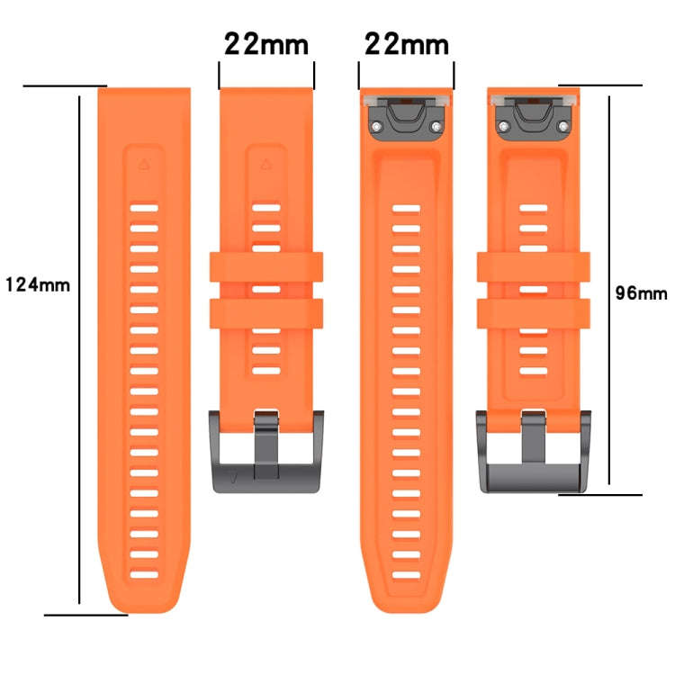 For Garmin Instinct 2 Solar Solid Color Silicone Watch Band(Orange)