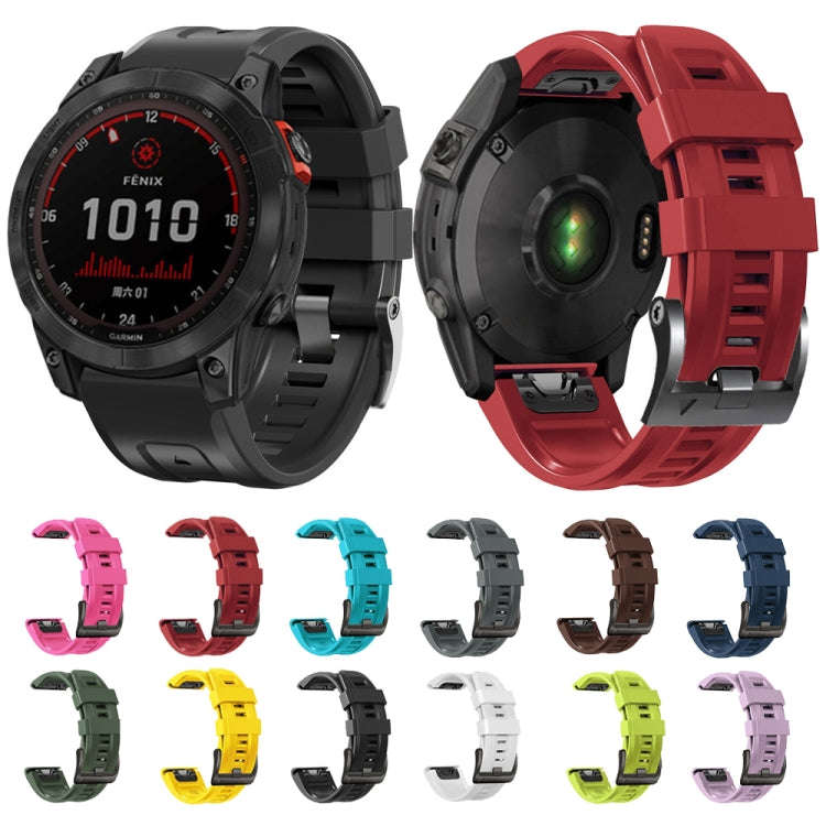For Garmin Fenix 7 Pro 51mm Sport Pure Color Silicone Watch Band(Sky Blue)