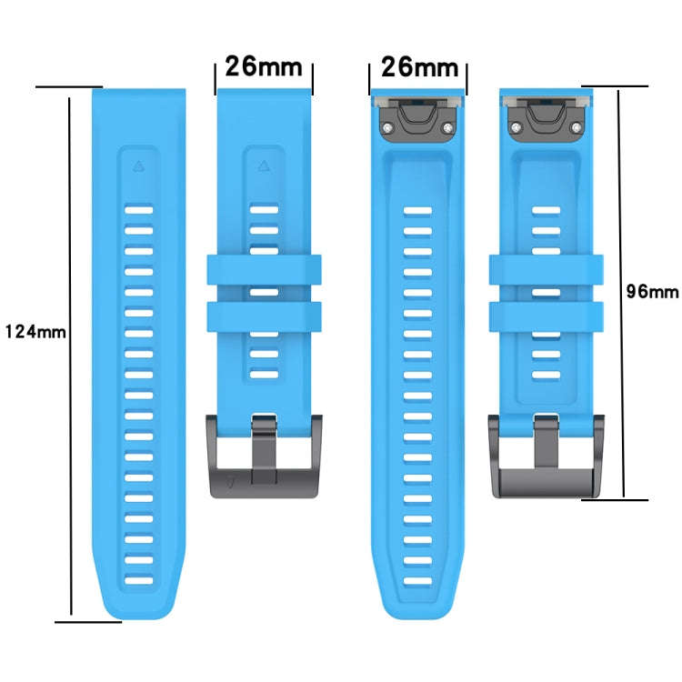 For Garmin Instinct 2X Solar Solid Color Silicone Watch Band(Dark Blue)