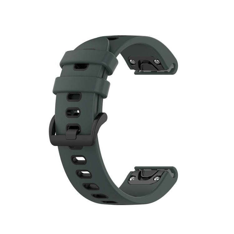 For Garmin Instinct 2 Solar Sports Two-Color Silicone Watch Band(Olive Green+Black)