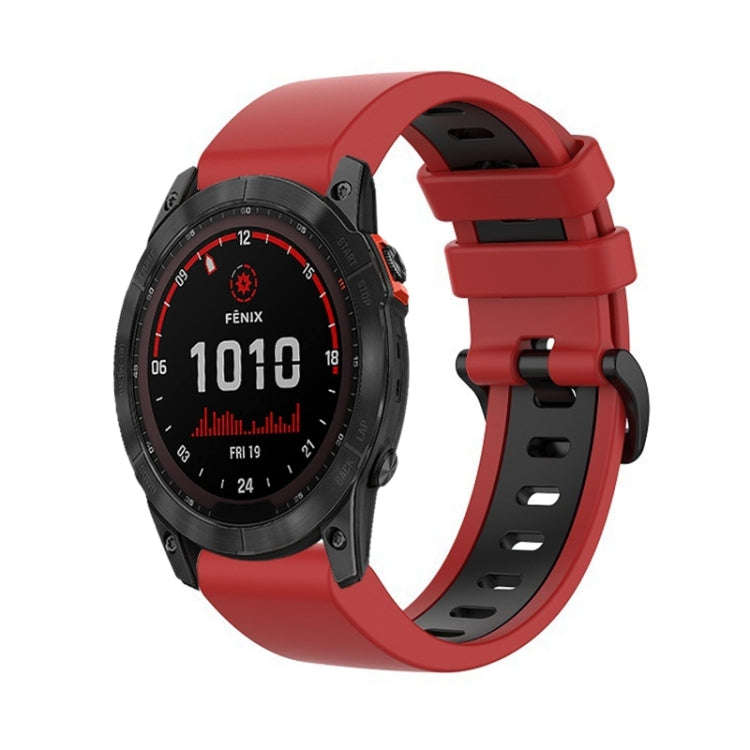 For Garmin Enduro 2 Sports Two-Color Silicone Watch Band(Red+Black)