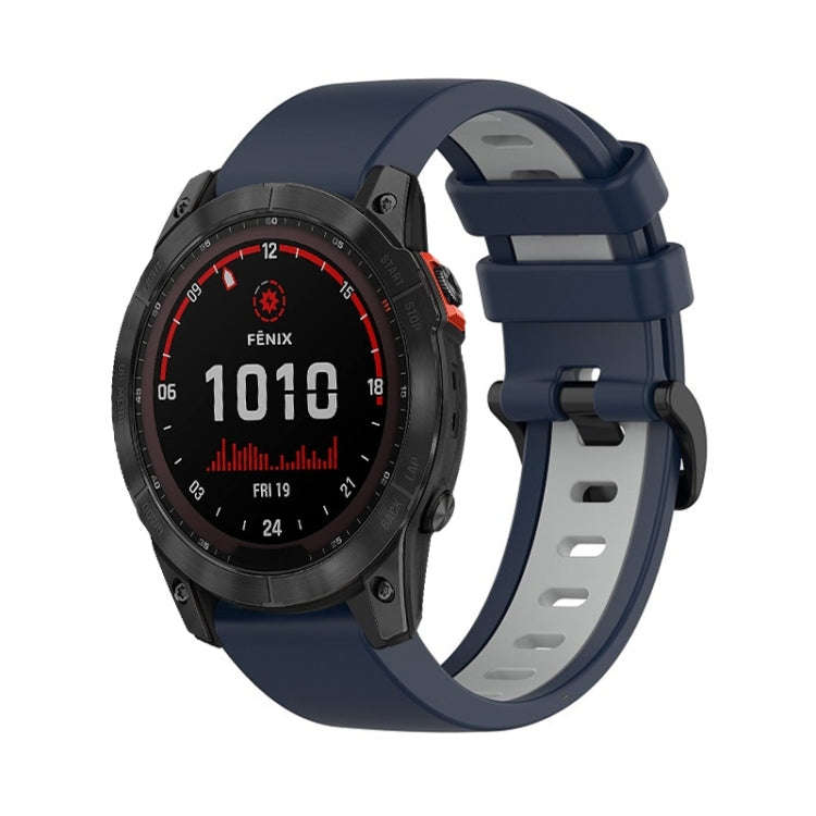 For Garmin Enduro 2 Sports Two-Color Silicone Watch Band(Dark Blue+Grey)