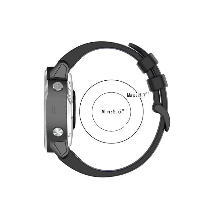 For Garmin Fenix 7 Pro 51mm Sports Two-Color Silicone Watch Band(Black+Blue)