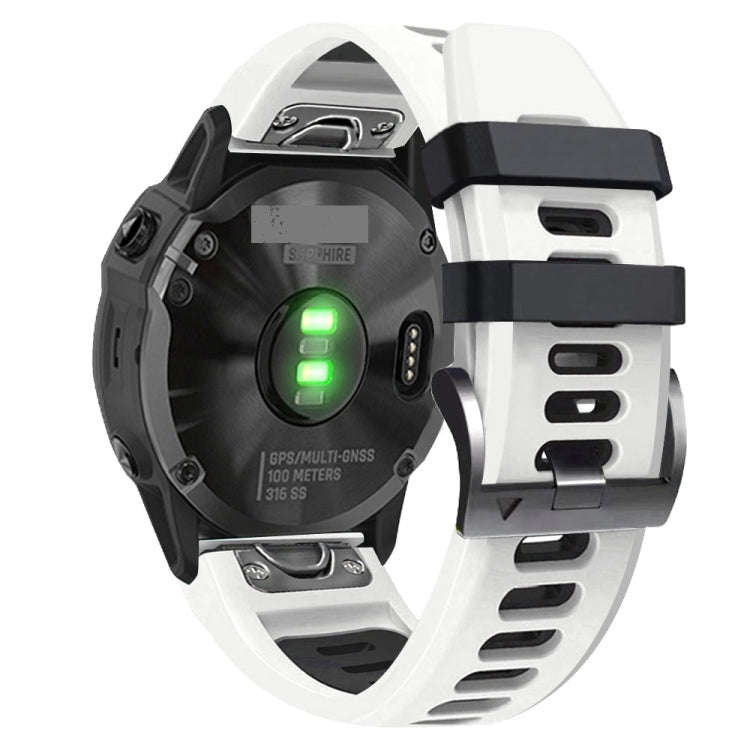 For Garmin Instinct 2X Solar Sports Two-Color Silicone Watch Band(White+Black)