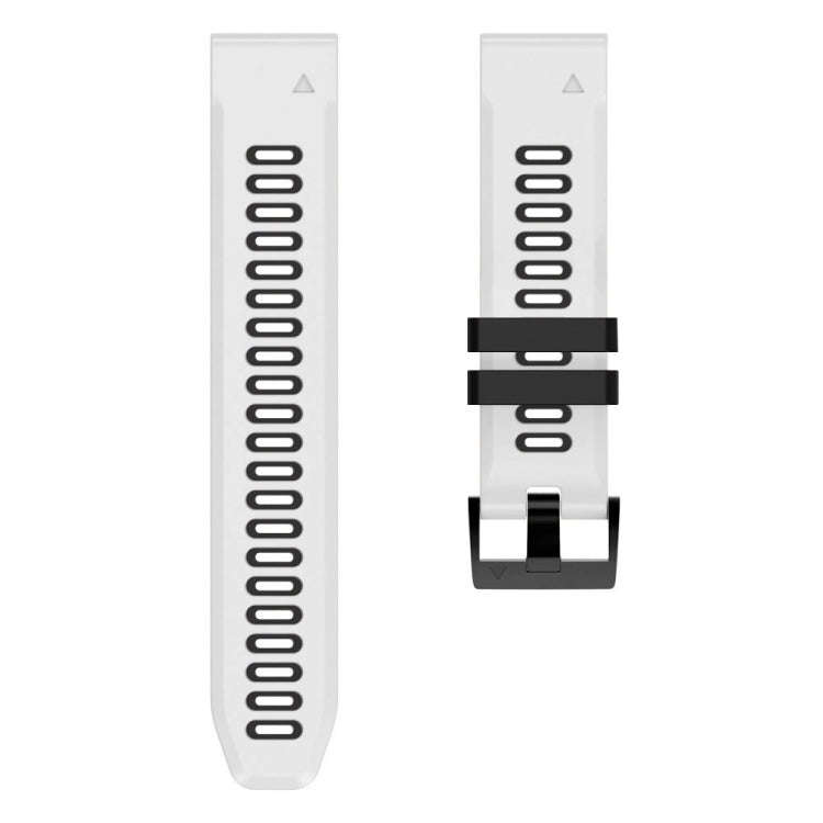 For Garmin Instinct 2X Solar Sports Two-Color Silicone Watch Band(White+Black)