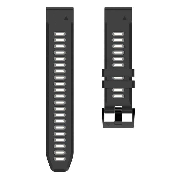 For Garmin Instinct 2X Solar Sports Two-Color Silicone Watch Band(Black+Grey)