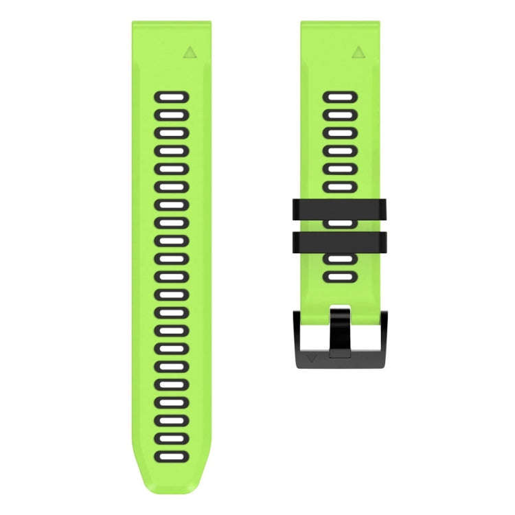 For Garmin Instinct 2X Solar Sports Two-Color Silicone Watch Band(Lime+Black)
