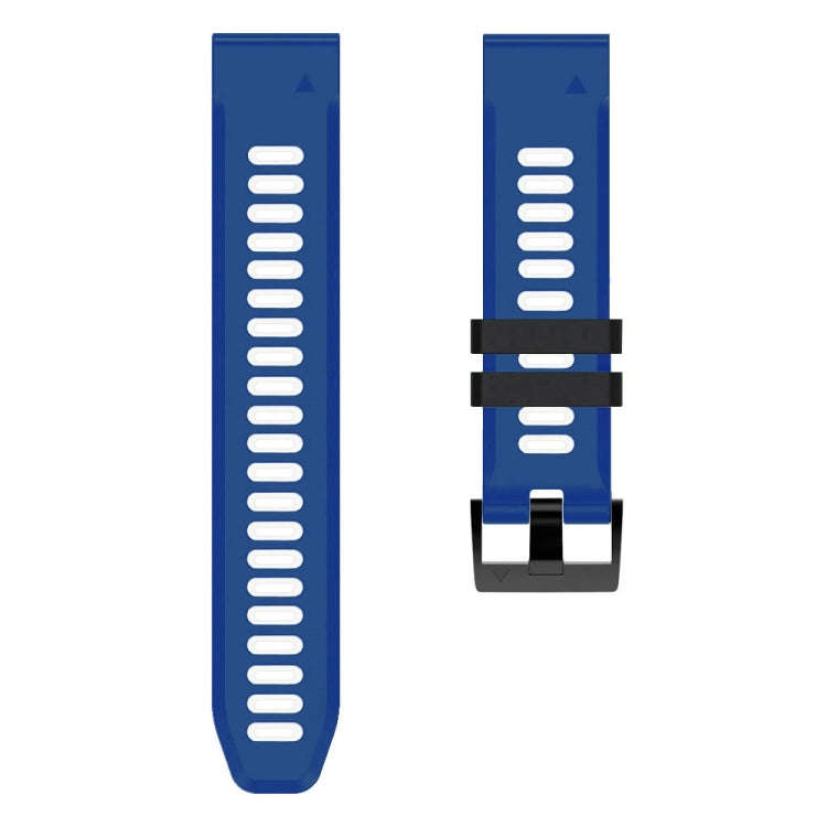 For Garmin Instinct 2X Solar Sports Two-Color Silicone Watch Band(Midnight Blue+White)