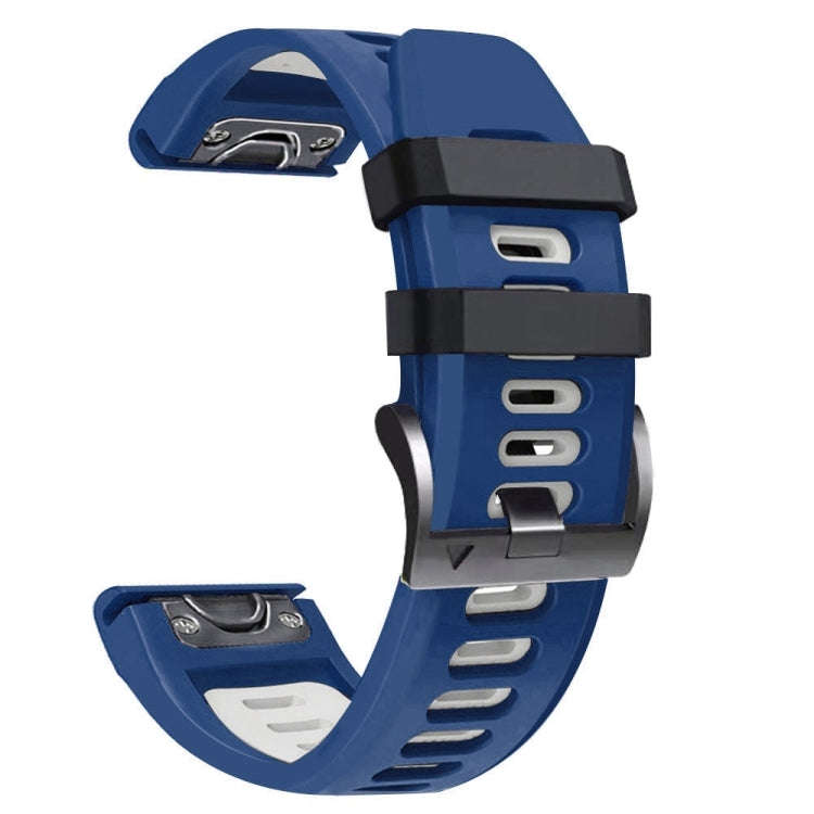 For Garmin Instinct 2X Solar Sports Two-Color Silicone Watch Band(Midnight Blue+White)