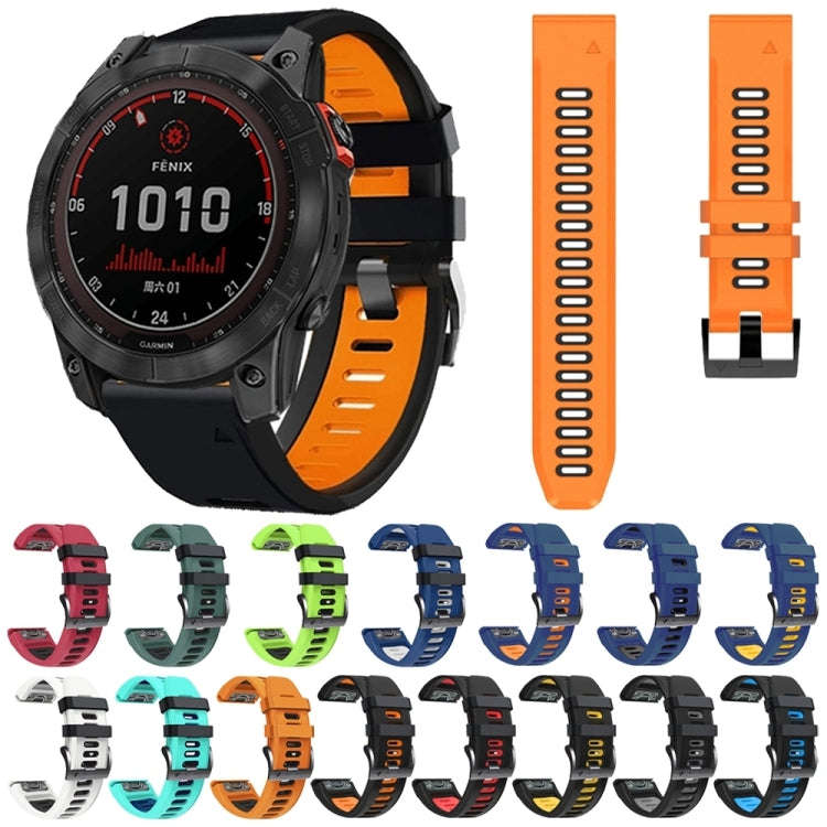 For Garmin Instinct 2X Solar Sports Two-Color Silicone Watch Band(Black+Red)