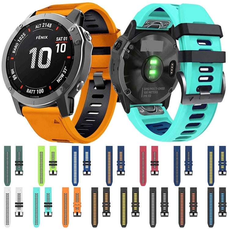 For Garmin Instinct 2X Solar Sports Two-Color Silicone Watch Band(Black+Grey)