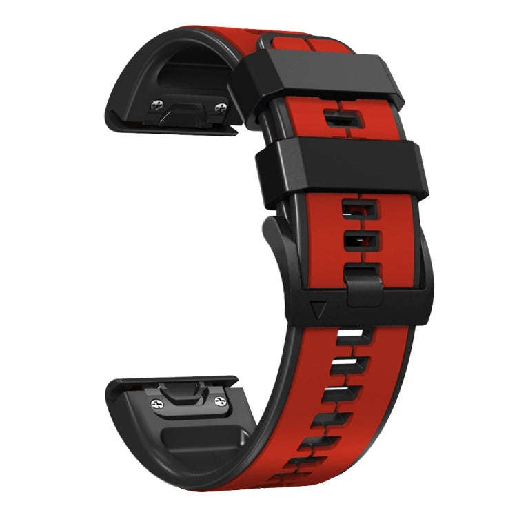 For Garmin Instinct 2 Solar Sports Two-Color Silicone Watch Band(Red+Black)