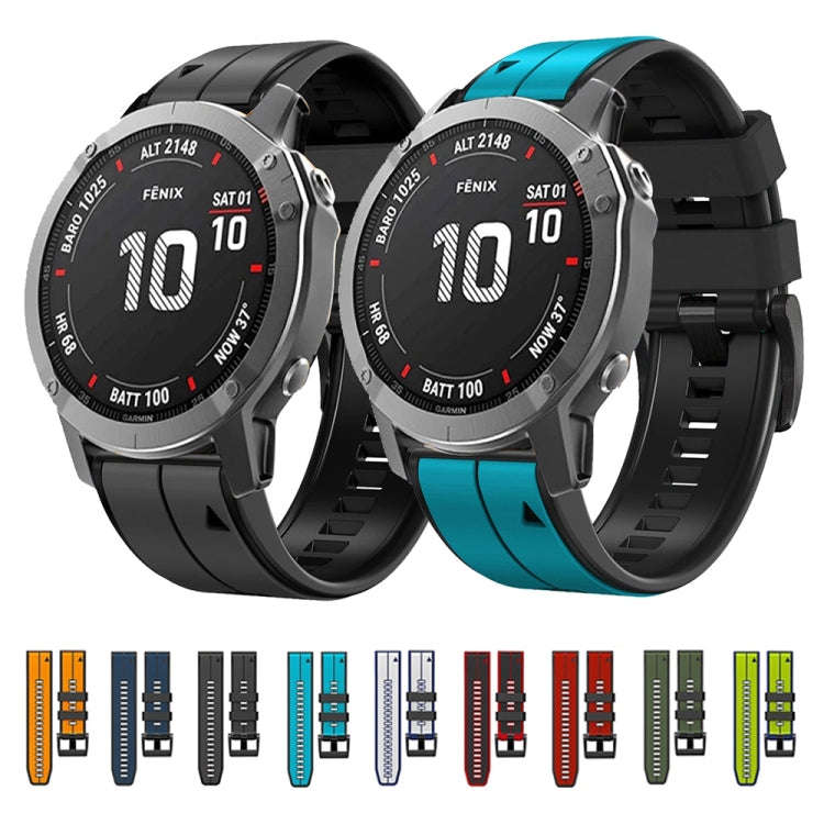 For Garmin Instinct 2 Solar Sports Two-Color Silicone Watch Band(Red+Black)