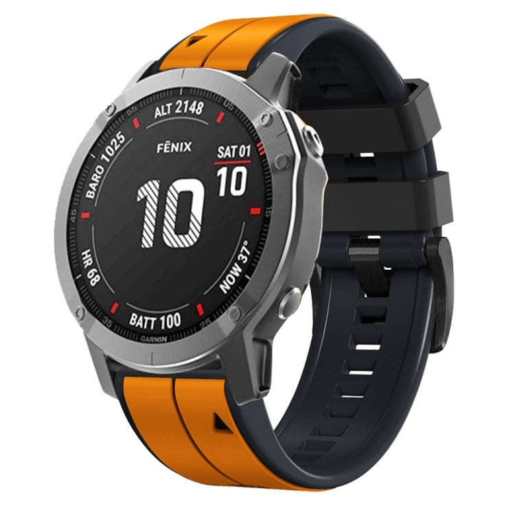 For Garmin Instinct 2X Solar Sports Two-Color Silicone Watch Band(Orange+Black)