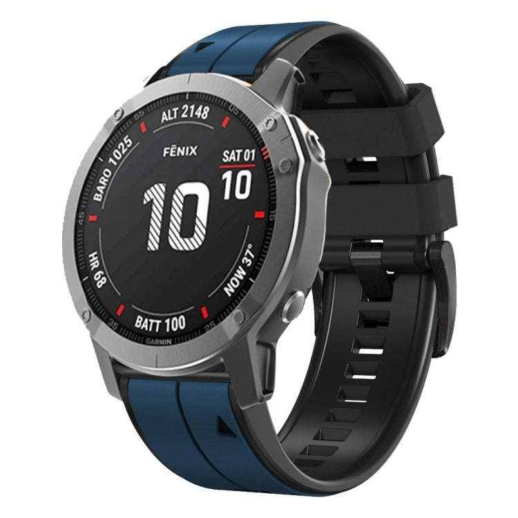For Garmin Instinct 2X Solar Sports Two-Color Silicone Watch Band(Dark Blue+Black)