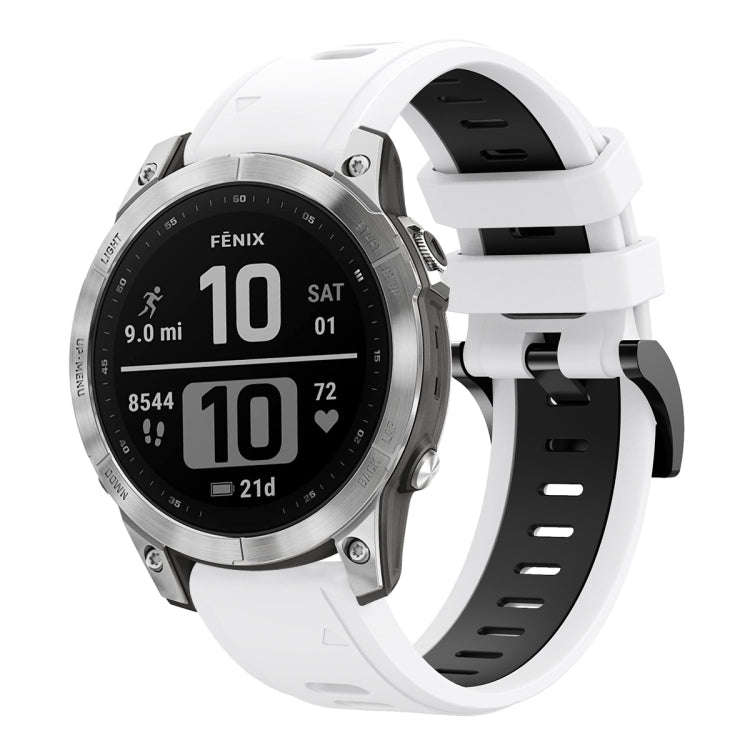 For Garmin Instinct 2X Solar Sports Two-Color Silicone Watch Band(White+Black)