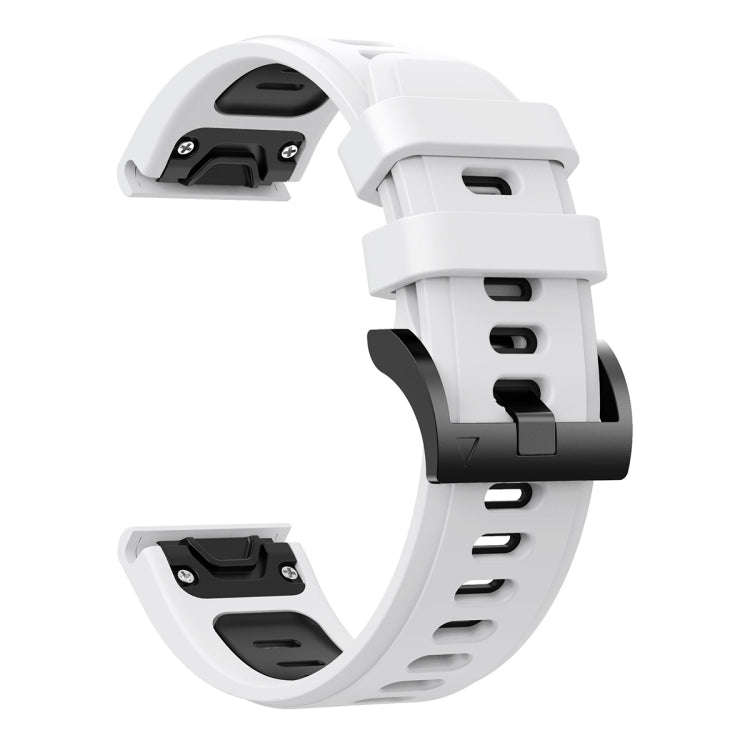 For Garmin Instinct 2X Solar Sports Two-Color Silicone Watch Band(White+Black)