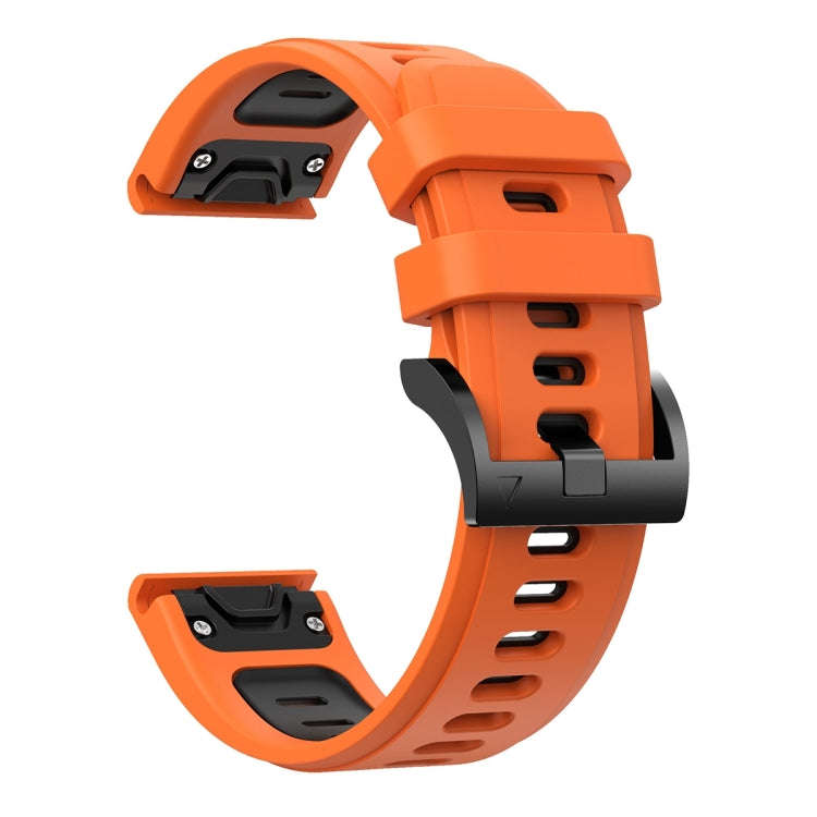 For Garmin Instinct 2X Solar Sports Two-Color Silicone Watch Band(Orange+Black)