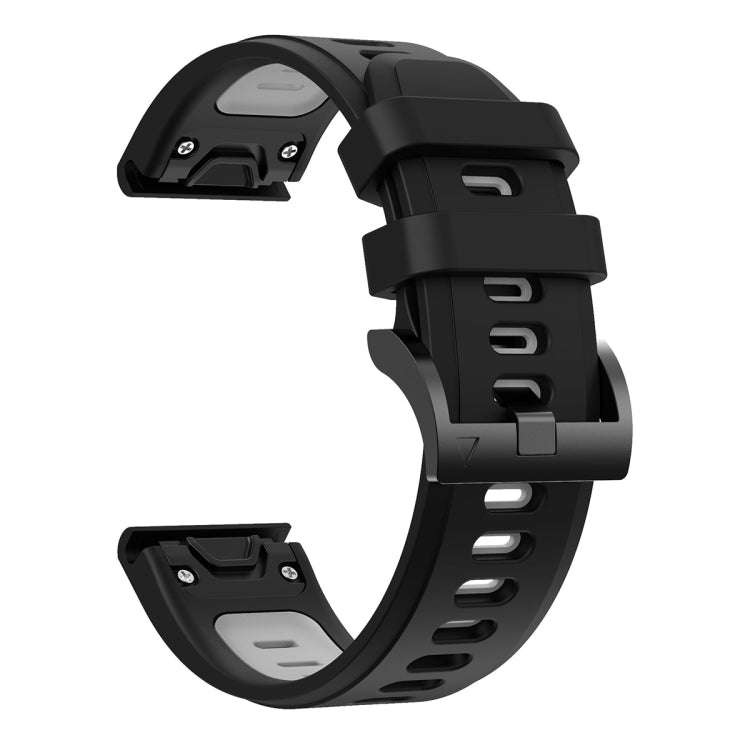 For Garmin Instinct 2X Solar Sports Two-Color Silicone Watch Band(Black+Grey)