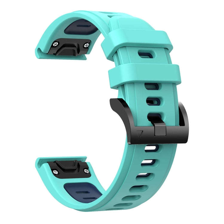 For Garmin Epix Pro 51mm Sports Two-Color Silicone Watch Band(Mint Green+Blue)