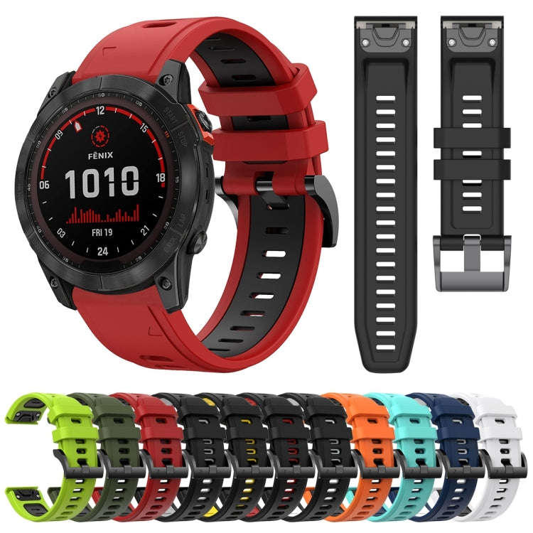 For Garmin Instinct 2X Solar Sports Two-Color Silicone Watch Band(Black+Grey)