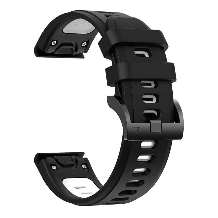 For Garmin Instinct 2 Solar Sports Two-Color Silicone Watch Band(Black+White)