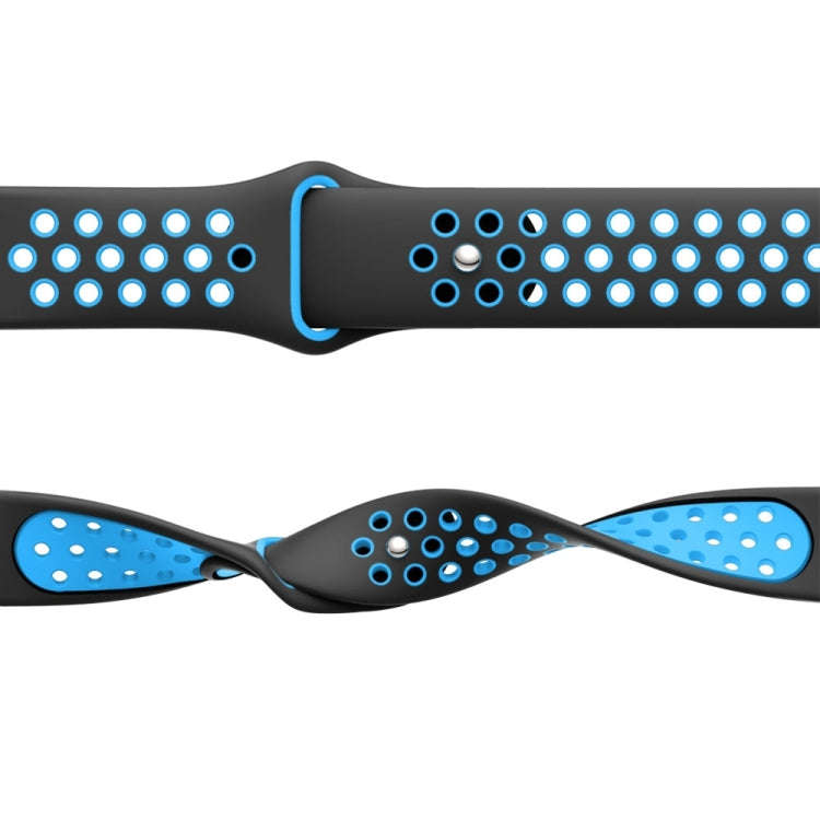 For Garmin Instinct 2 Solar Sports Breathable Silicone Watch Band(Black+Blue)