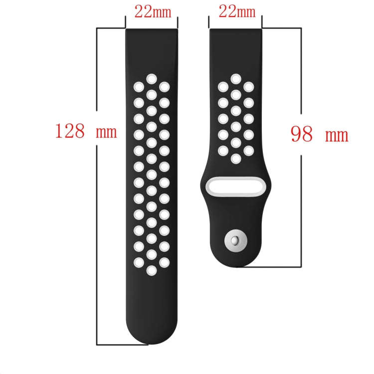 For Garmin Instinct 2 Solar Sports Breathable Silicone Watch Band(Black+Blue)